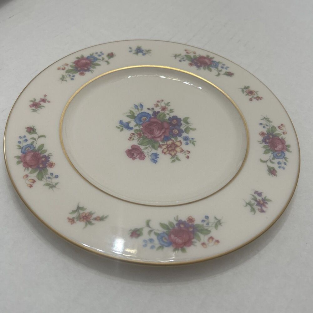 Vintage LENOX ROSE FINE BONE CHINA 8 1/4" SALAD & DESSERT  PLATE (S)